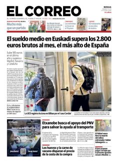 EL SUELDO MEDIO EN EUSKADI SUPERA LOS 2.800 EUROS BRUTOS AL MES, EL MÁS ALTO DE ESPAÑA
