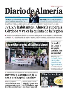 773.577 HABITANTES: ALMERÍA SUPERA A CÓRDOBA Y YA ES LA QUINTA DE LA REGIÓN 8 EL SINDICATO MÉDICO CALIFICA DE ÉXITO LA MOVILIZACIÓN Y EXIGE NEGOCIAR AL MINISTERIO DE SANIDAD LOS MÉDICOS CONTRA EL ESTATUTO MARCO